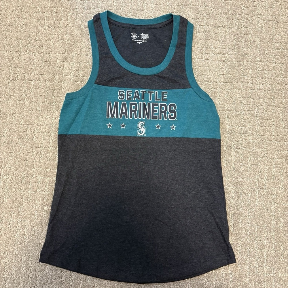 Seattle Mariners MLB Campus Lifestyle Women's XSmall Navy Logo Graphic Tank Top